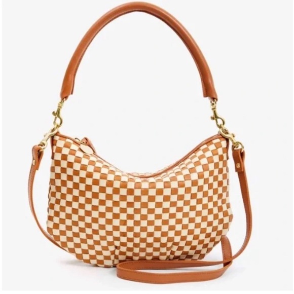 (Pending sale) Clare V Petit Moyen Natural & Cream Woven Checker - Picture 2 of 8
